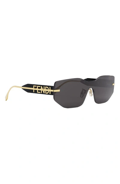 Shop Fendi The Graphy Geometric Sunglasses In Shiny Endura Gold / Smoke