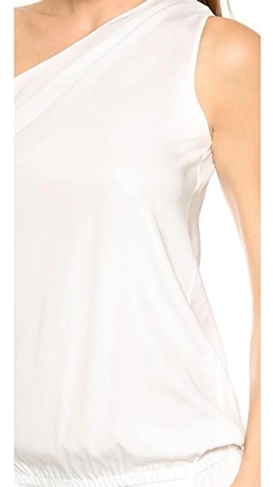 Shop Ramy Brook Lulu One Shoulder Jumpsuit In Ivory