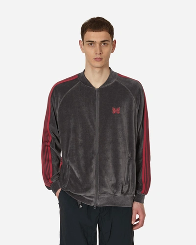 Shop Needles Velour Track Jacket Charcoal In Grey