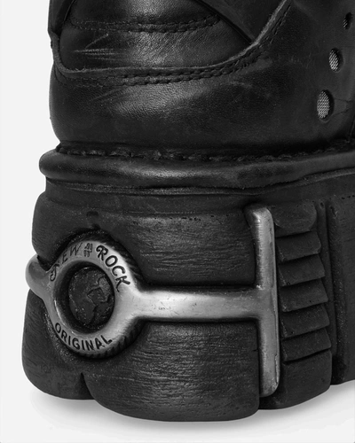 New Rock M-285-s1 Strap Detail Platform Boots In Black