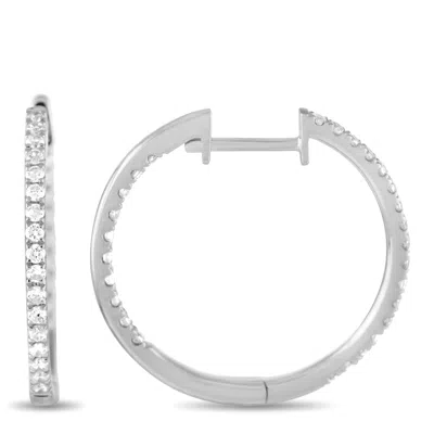 Non Branded Lb Exclusive 14k Yellow Gold 0.50ct Diamond Inside-out Hoop Earrings In White