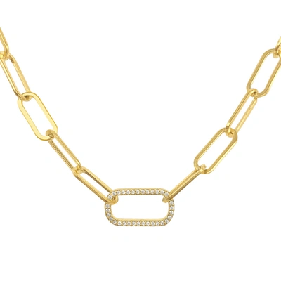 Shop Adornia Paper Clip Chain With Oversized Link Necklace Gold In Yellow
