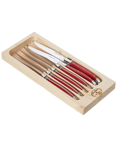 Shop Jean Dubost Set Of 6 Assorted Knives In Red