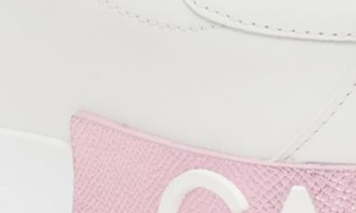 Shop Dolce & Gabbana Portofino Platform Sneaker In White/ Pink