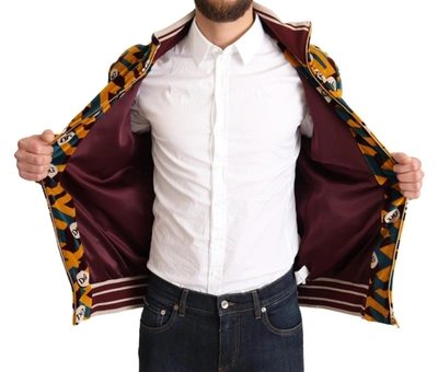 Dolce & Gabbana Multicolor Velvet Dg Logo Mens Sweater Jacket In Multicolor
