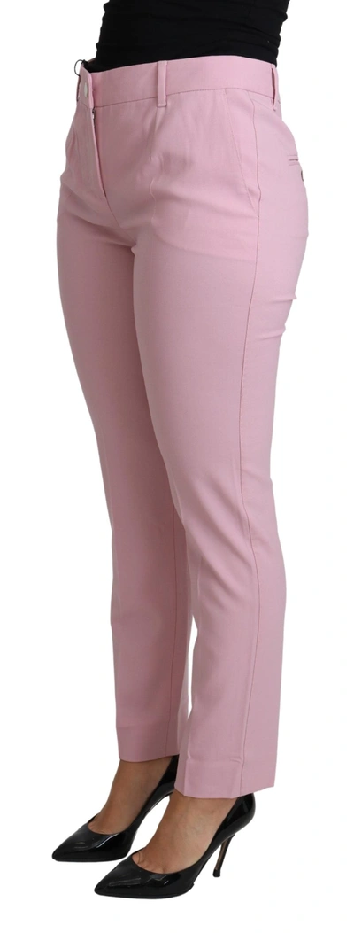 Shop Dolce & Gabbana Pink Virgin Wool Stretch Tapered Trouser Women's Pants