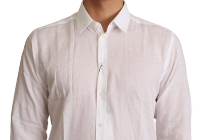 Shop Dolce & Gabbana Elegant White Slim Fit Martini Dress Men's Shirt