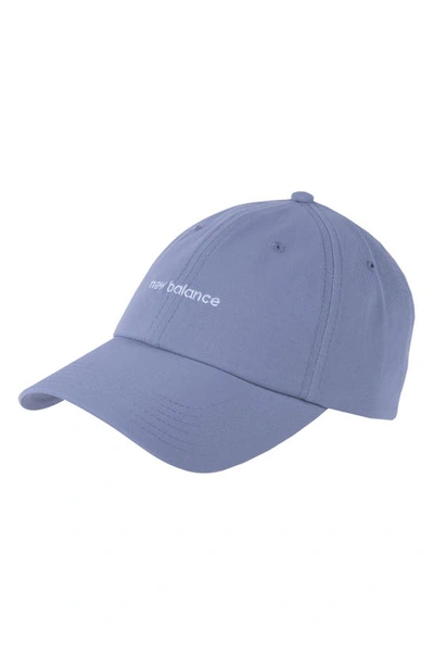 Shop New Balance 6-panel Linear Logo Hat In Steel
