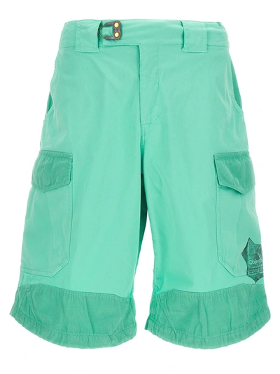 Objects Iv Life Mint Cotton Cargo Bermuda Shorts