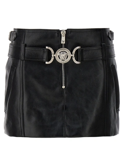 Shop Versace 'medusa Biggie' Skirt In Black