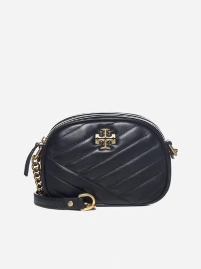 Shop Tory Burch Kira Quilted Leather Small Camera Bag In Black