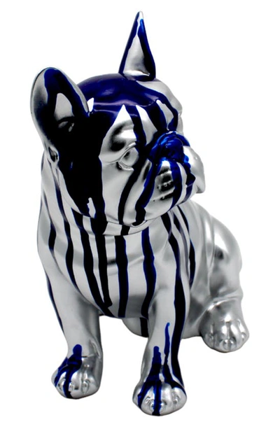 Shop Interior Illusions Sitting Blue Dripping French Bulldog Art Sculpture In Multi-color