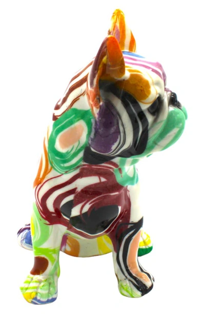 Shop Interior Illusions Sitting Swirling French Bulldog Art Sculpture In Multi-color
