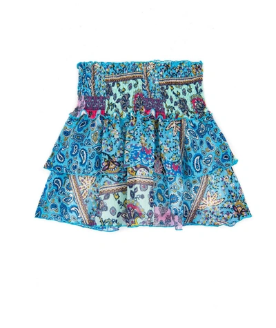 Shop Flowers By Zoe Girls Paisley Chiffon Ruffle Skirt In Multi
