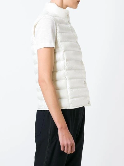 Shop Moncler 'liane' Padded Gilet In Neutrals