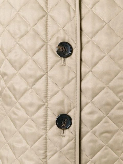 Shop Burberry Diamond Quilted Jacket - Neutrals