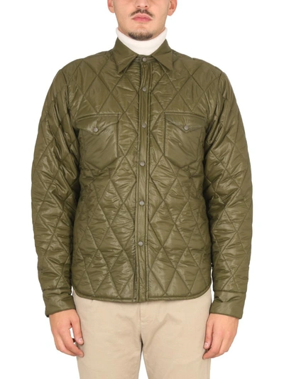 Shop Aspesi Quilted Jacket In Green