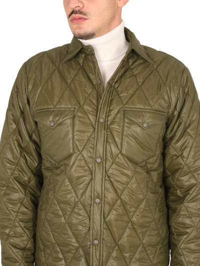 Shop Aspesi Quilted Jacket In Green