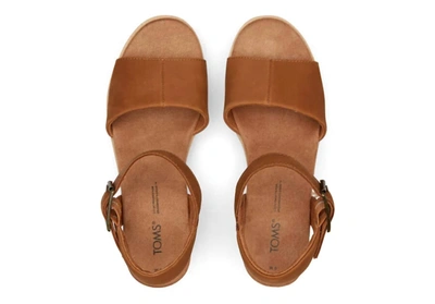 Shop Toms Diana Wedge In Tan Leather In Brown