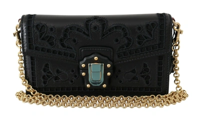 Shop Dolce & Gabbana Leather Lucia Shoulder Messenger Hand Women's Bag In Black