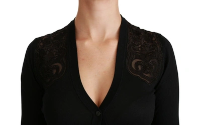 Shop Dolce & Gabbana Black Lace Women's Cardigan Women's Sweater