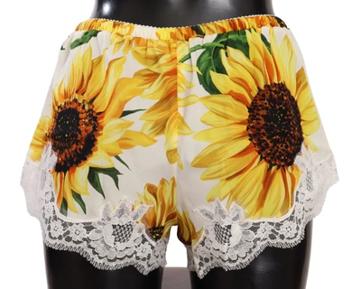 Shop Dolce & Gabbana White Sunflower Lace Lingerie Women's Underwear
