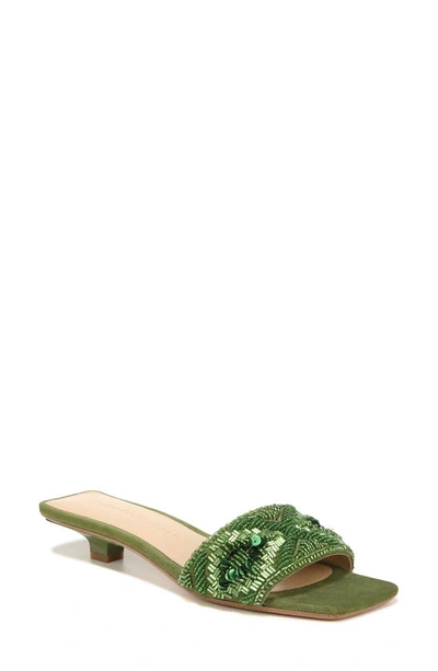 Shop Veronica Beard Finlee Bead Slide Sandal In Palm Green