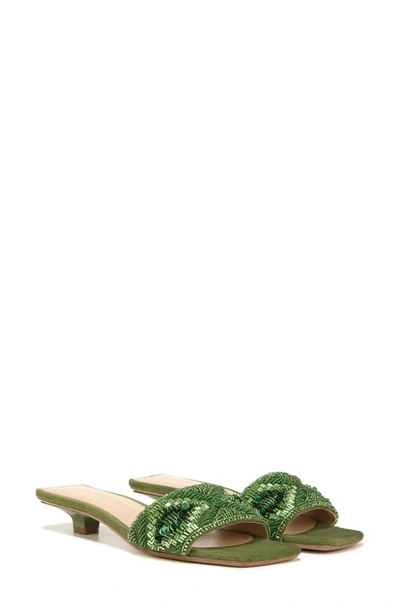 Shop Veronica Beard Finlee Bead Slide Sandal In Palm Green