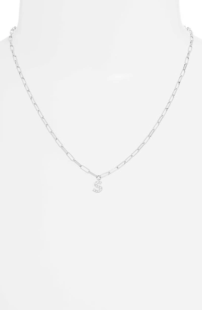 Shop Nadri Pavé Initial Pendant Necklace In Rhodium S