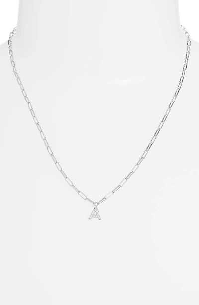 Shop Nadri Pavé Initial Pendant Necklace In Rhodium A