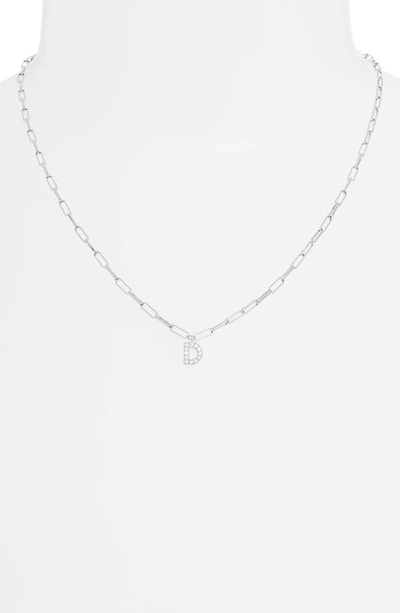 Shop Nadri Pavé Initial Pendant Necklace In Rhodium D