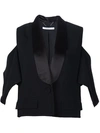 Givenchy Satin Lapel Cold Shoulder Jacket In Black