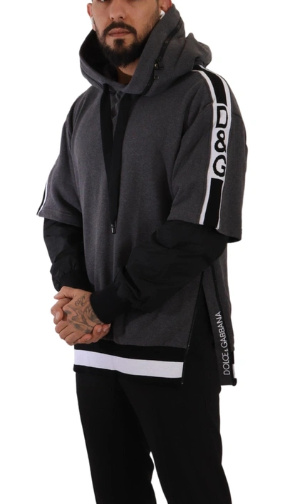 Dolce & Gabbana Gray Black  #dgmillennials Sweater In Black And Gray