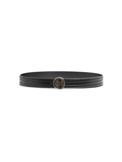 Shop Dior Calf Leather Belt In Black