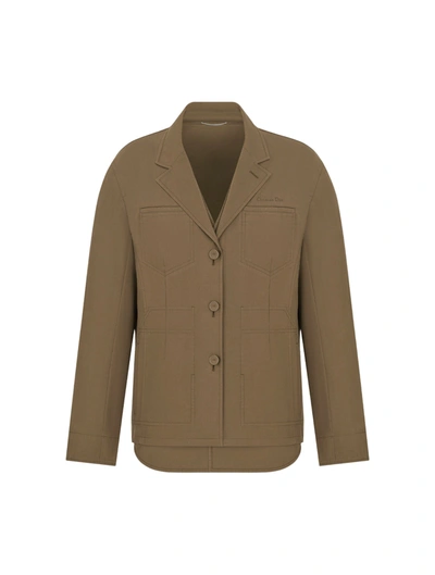 Shop Dior Couture Work Jacket In Brown