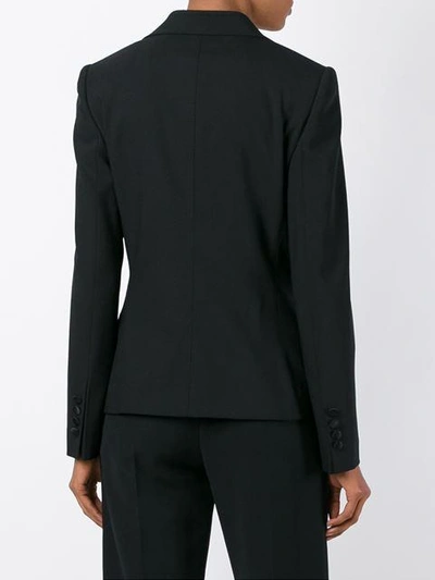 Shop Dolce & Gabbana Satin Trim Peaked Lapel Blazer In N0000 Black