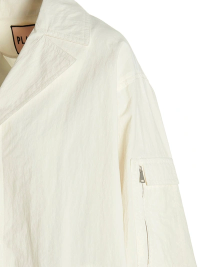 Shop Plan C Technical Nylon Waterproof Jacket In White