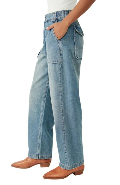 Shop Free People Maeve Oversize Low Slung Rigid Jeans In Stardust