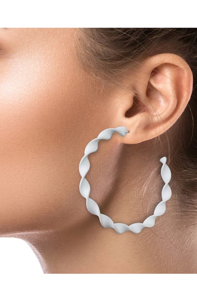 Shop Jardin Spiral Hoop Earrings In White