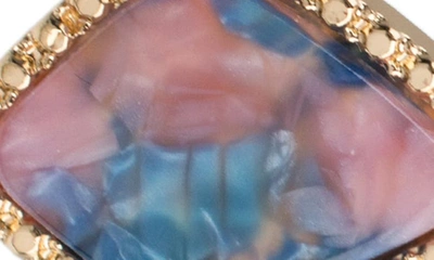 Shop Jardin Imitation Stone Drop Earrings In Blue/ Gold