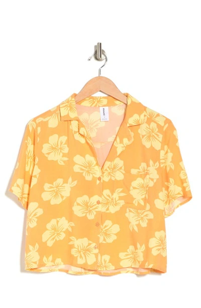 Shop Abound Camp Shirt In Orange- Yellow Hibiscus