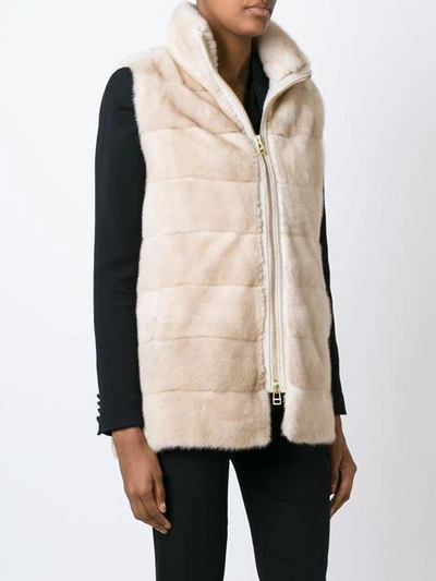 Shop Liska Cashmere Zipped Vest In Neutrals