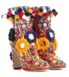 DOLCE & GABBANA Embellished Leather Ankle Boots