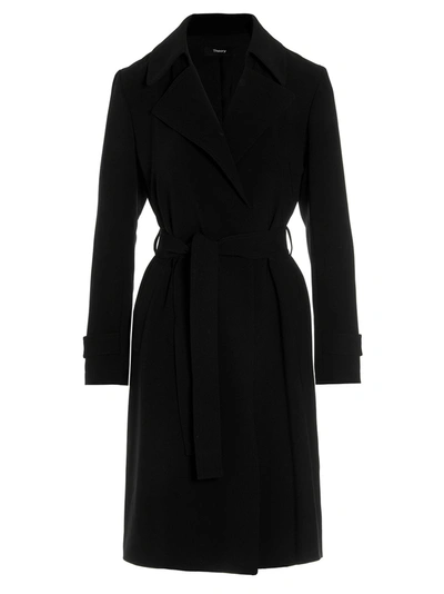 Shop Theory 'oaklane' Trench Coat In Black