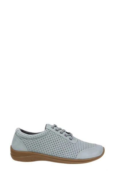 Shop David Tate Suede Perforated Derby In Denim Nubuck