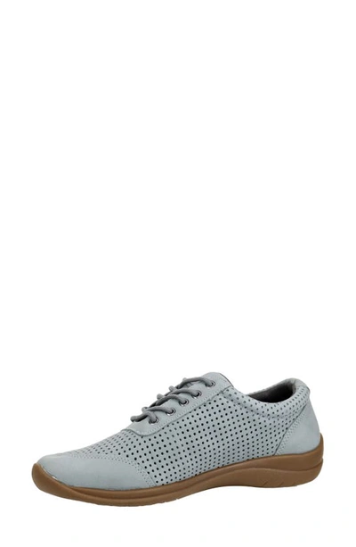 Shop David Tate Suede Perforated Derby In Denim Nubuck