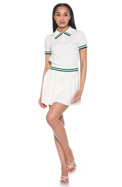 Alexia Admor Serena Pleated Knit Miniskirt In Ivory