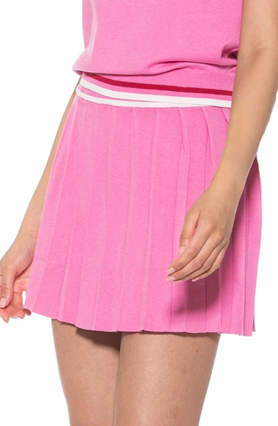 Alexia Admor Serena Pleated Knit Miniskirt In Pink