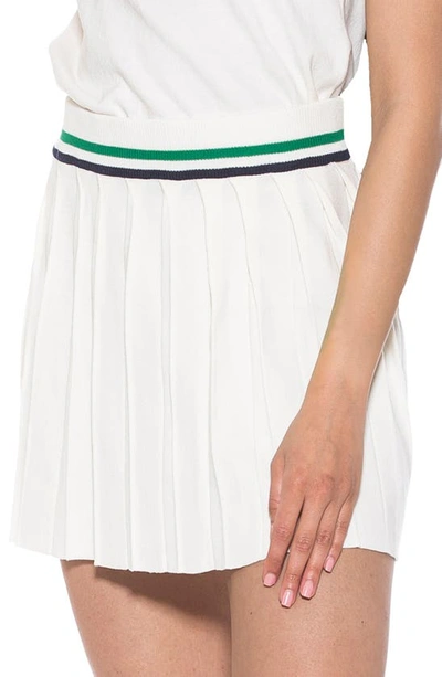 Shop Alexia Admor Serena Pleated Knit Miniskirt In Ivory