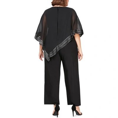 Shop Slny Plus Womens Chiffon Asymmetrical Jumpsuit In Black